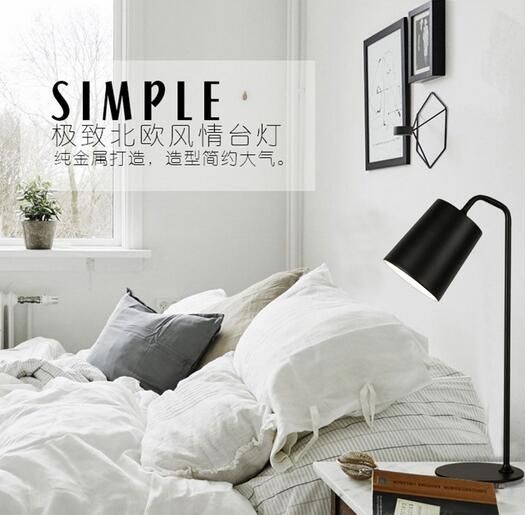 Modern Desk Lamp Black Light White Table Bedroom Modern Desk Lamp