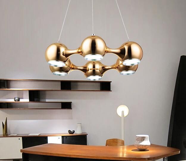 Creative Design Led Pendant Light Rose Gold Circle Lamp Chrome Creative Design Led Pendant Light