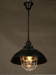 Black iron pendant light