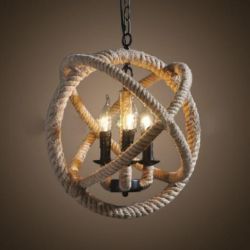 Hemp rope hanging light