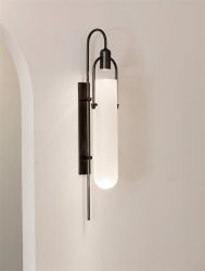 Powdercoated matte black wall sconce for corridor