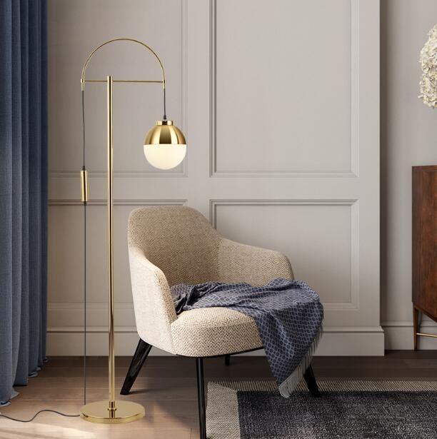 Northern Europe brass finish floor lamp