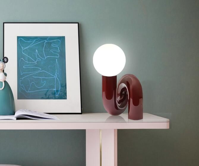 Resin table lamp for bedroom