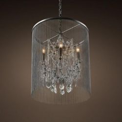 Black crystal pendant light