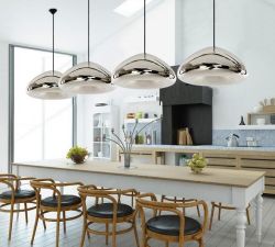 Rose gold hanging light