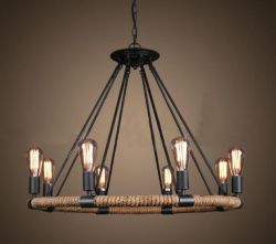 Hemp rope pendant light