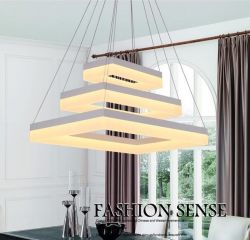 Rectangle 3 rings LED pendant light