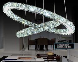 LED 2 rings crystal pendant lamp