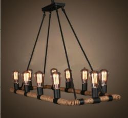 Hemp rope hanging light