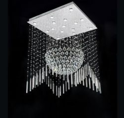 Square crystal ceiling lamp