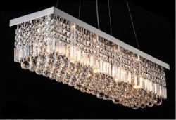 Rectangle crystal hanging light