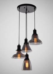 Smoky gray glass pendant light