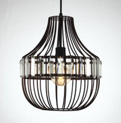 Black cage pendant light