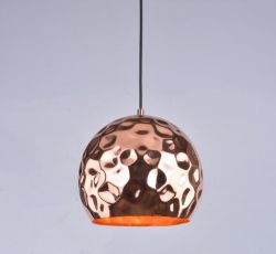 Red copper pendant light