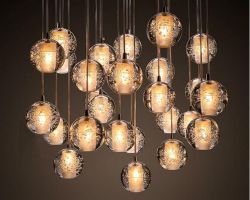 Crystal ball pendant light
