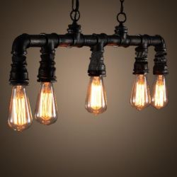 Black industrail hanging pendant light