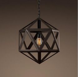 Black rhombus pendant light