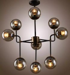 Glass ball pendant light