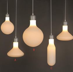 White glass hanging light