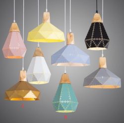 Blue metal pendant light