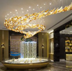 Amber glass chandelier