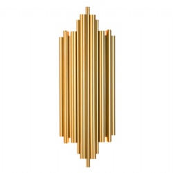 Polished brass wall lamp