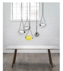 Dining room glass ball pendant light