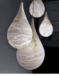 Egg shape alabaster pendant lamp