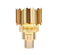 Polished brass wall sconce for villa