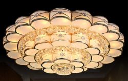 Large gold crystal ceiling lamp